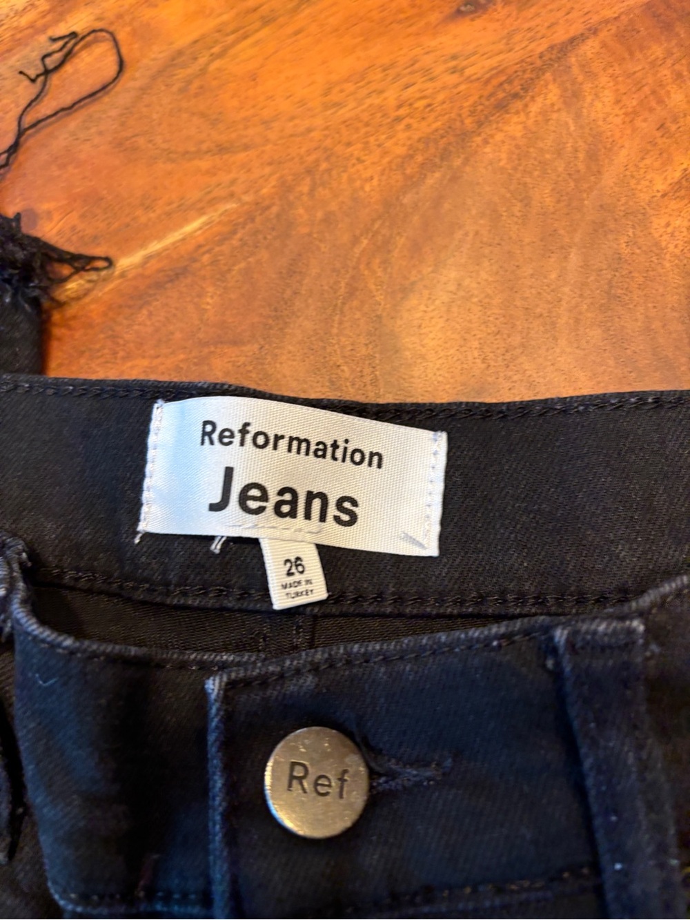 Reformation Emma High Rise Wide Leg Black Wash Jeans - Size 26 - Picture 4 of 8